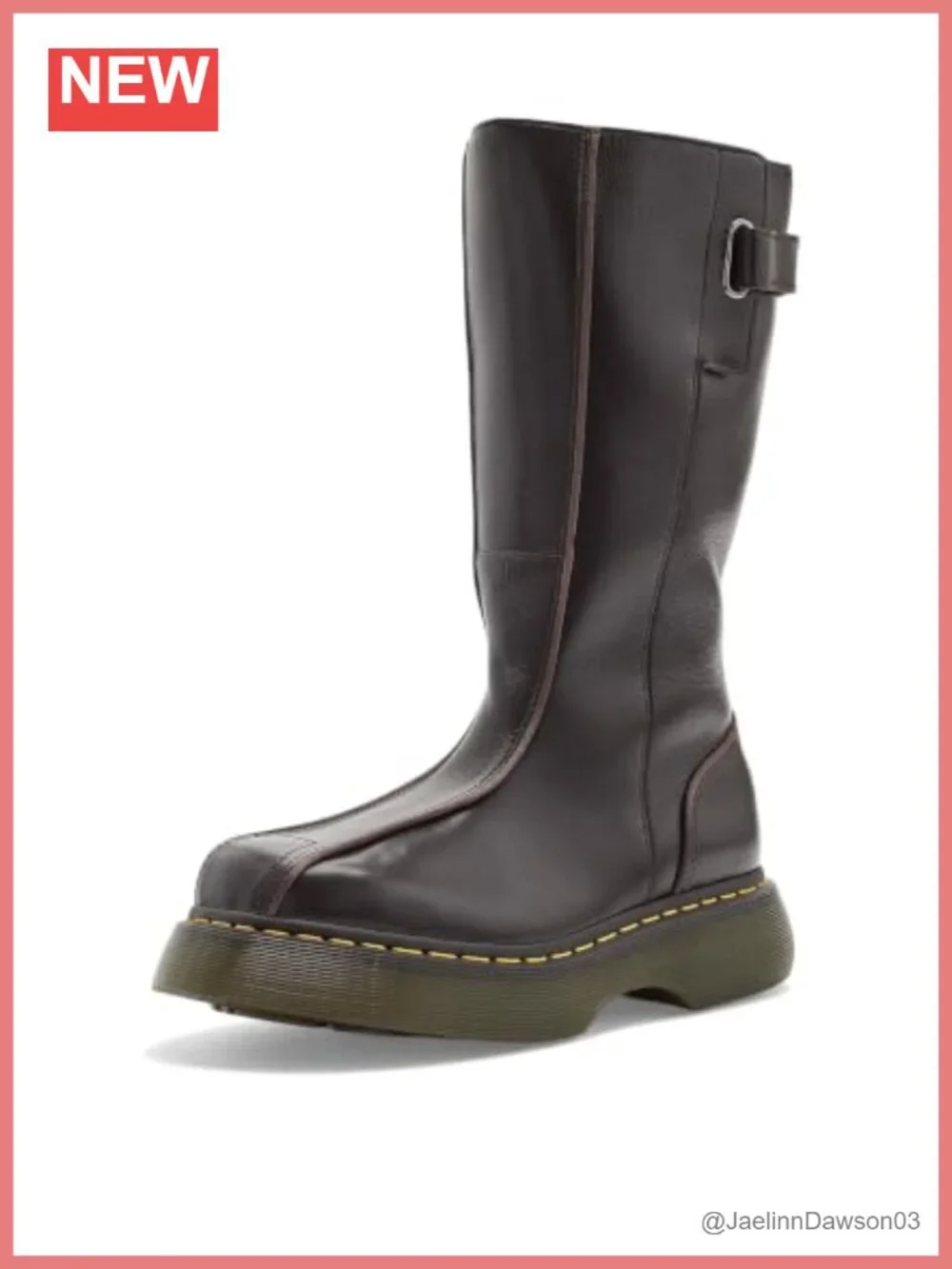 Knee High Leather Platform Boots with Zip Closure